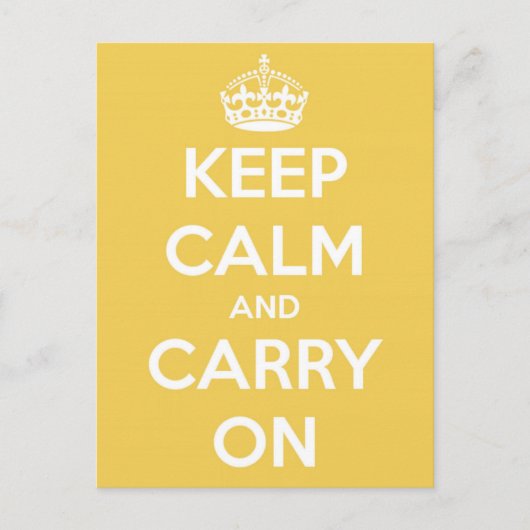 Keep Calm and Carry Onイエローポストカード ポストカード (正面)