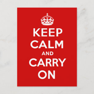 Keep Calm and Carry Onイングリッシュクラウンカッコいいレッド ポストカード