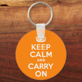 Keep Calm and Carry Onオレンジ キーホルダー (正面)