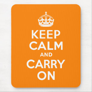 Keep Calm and Carry Onオレンジ マウスパッド