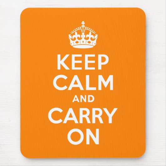 Keep Calm and Carry Onオレンジ マウスパッド (正面)