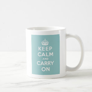 Keep Calm and Carry Onオンライトブルー コーヒーマグカップ