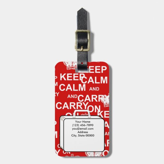 Keep Calm and Carry Onカスタムの荷物タグ ラゲッジタグ (正面縦)