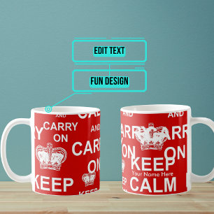 Keep Calm and Carry Onカスタムマググ コーヒーマグカップ