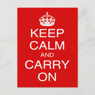 Keep Calm and Carry Onクラシックイギリスプリント ポストカード