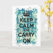 Keep Calm and Carry Onグランジ誕生日 カード (黄色い花)