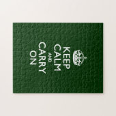 KEEP CALM AND CARRY ONグリーン ジグソーパズル (横)