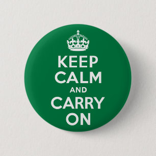 Keep Calm and Carry Onグリーン 缶バッジ
