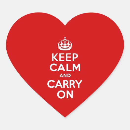 Keep Calm and Carry Onシール ハートシール (正面)