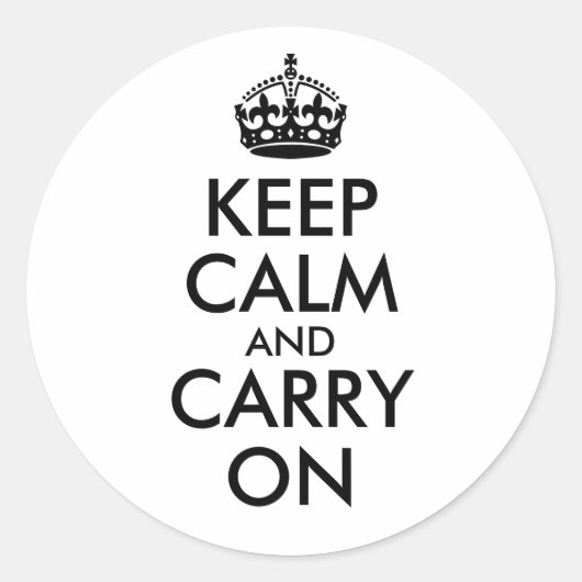 Keep Calm and Carry Onシール ラウンドシール (正面)