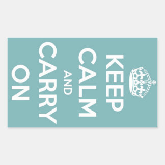 Keep Calm and Carry Onスカイブルーステッカー 長方形シール