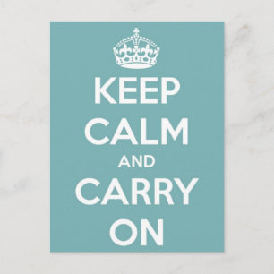 Keep Calm and Carry Onスカイブルーポストカード ポストカード
