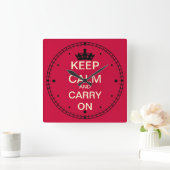 Keep Calm and Carry Onスクウェア・ウォール・クロック スクエア壁時計 (ホーム)
