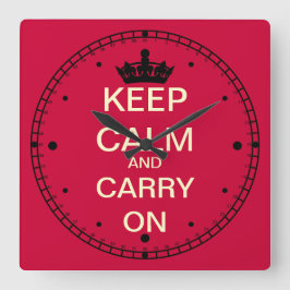 Keep Calm and Carry Onスクウェア・ウォール・クロック スクエア壁時計