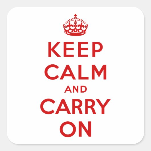 Keep Calm and Carry Onスクエアステッカー スクエアシール (正面)