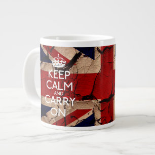 Keep Calm and Carry OnダーティヴィンテージUK ジャンボコーヒーマグカップ