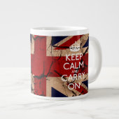 Keep Calm and Carry OnダーティヴィンテージUK ジャンボコーヒーマグカップ (正面右)