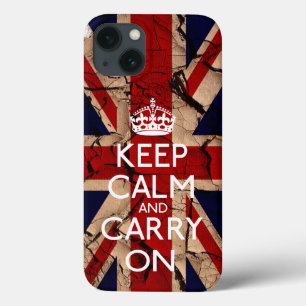 Keep Calm and Carry OnダーティヴィンテージUK iPhone 13ケース