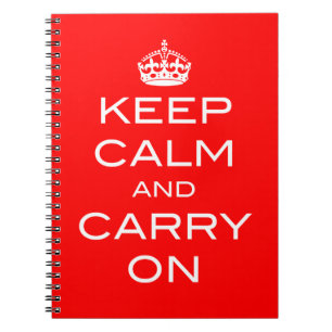 Keep Calm and Carry Onノートブック – 任意の色 ノートブック