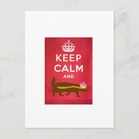 Keep Calm and Carry Onハニーバッジャー ポストカード (正面)
