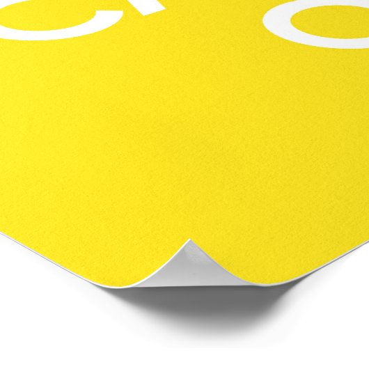 Keep Calm and Carry Onハンサイエローメッドホワイト文字 ポスター (角)