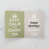 Keep Calm and Carry Onバタフライ誕生日 カード (内部)