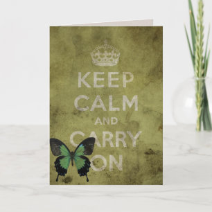 Keep Calm and Carry Onバタフライ誕生日 カード