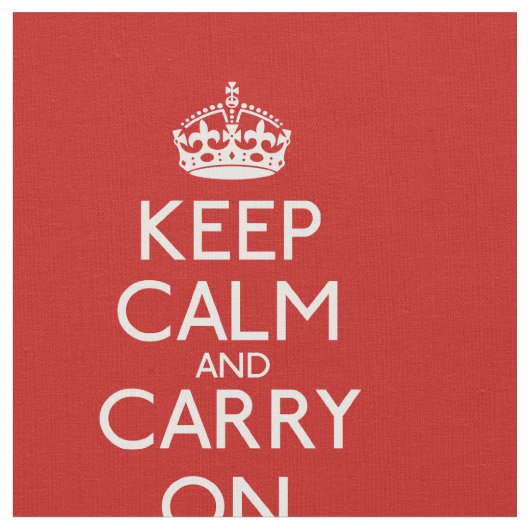 Keep Calm and Carry Onパターン ファブリック (クローズアップ)