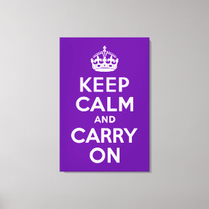 Keep Calm and Carry Onパープルキャンバスプリント キャンバスプリント