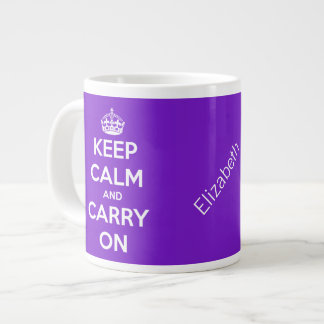 Keep Calm and Carry Onパープルジャンボマグ ジャンボコーヒーマグカップ