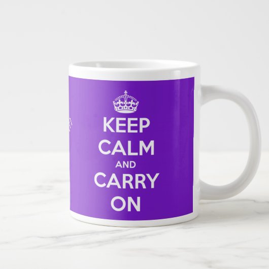 Keep Calm and Carry Onパープルジャンボマグ ジャンボコーヒーマグカップ (右)