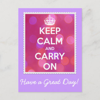Keep Calm and Carry Onピンク《写真》ぼけ味はがき ポストカード