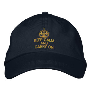 Keep Calm and Carry Onファッション 刺繍入りキャップ