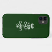 KEEP CALM AND CARRY ONフォレストグリーンデコール Case-Mate iPhoneケース (裏面(横))