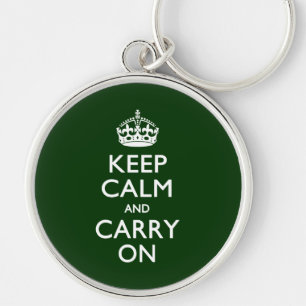 KEEP CALM AND CARRY ONフォレストグリーン キーホルダー