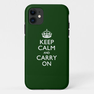 KEEP CALM AND CARRY ONフォレストグリーン iPhone 11 ケース