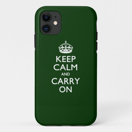 KEEP CALM AND CARRY ONフォレストグリーン Case-Mate iPhoneケース (裏面)