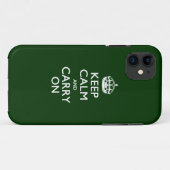 KEEP CALM AND CARRY ONフォレストグリーン Case-Mate iPhoneケース (裏面(横))
