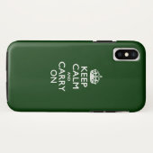 KEEP CALM AND CARRY ONフォレストグリーン Case-Mate iPhoneケース (裏面(横))