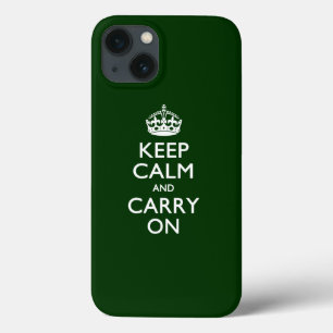Keep Calm and Carry Onフォレストグリーン iPhone 13ケース