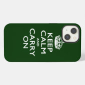 Keep Calm and Carry Onフォレストグリーン iPhoneケース (裏面横)