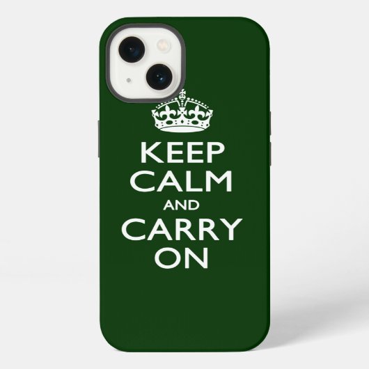 Keep Calm and Carry Onフォレストグリーン iPhoneケース (裏面)