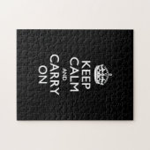 Keep Calm and Carry Onブラックデコール ジグソーパズル (横)