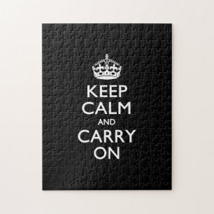 Keep Calm and Carry Onブラックデコール ジグソーパズル