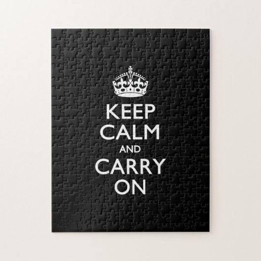 Keep Calm and Carry Onブラックデコール ジグソーパズル (縦)