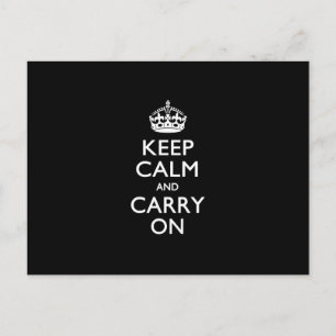 KEEP CALM AND CARRY ONブラックデコール ポストカード