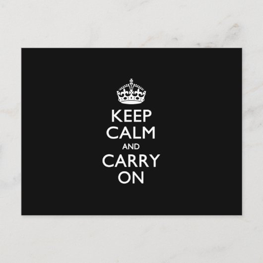 KEEP CALM AND CARRY ONブラックデコール ポストカード (正面)