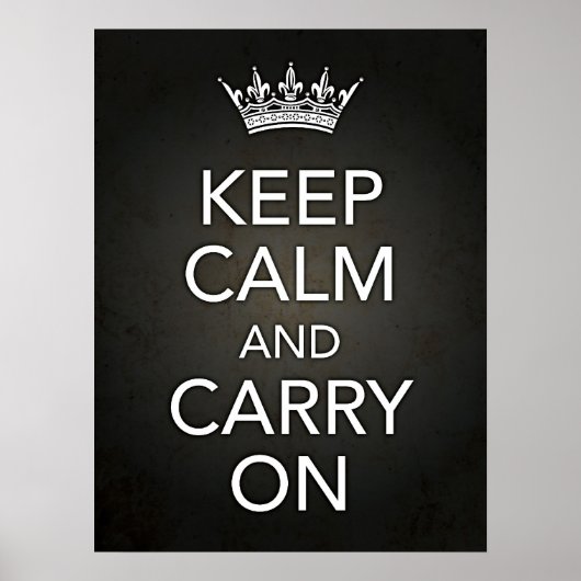 Keep Calm and Carry Onブラックプリント ポスター (正面)