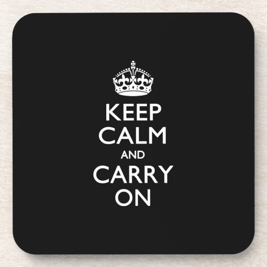 Keep Calm and Carry Onブラック コースター (正面)