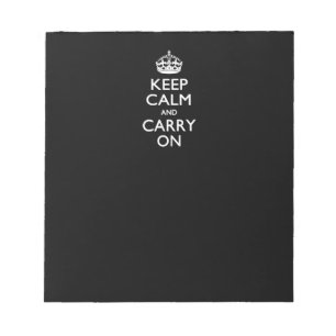 Keep Calm and Carry Onブラック ノートパッド